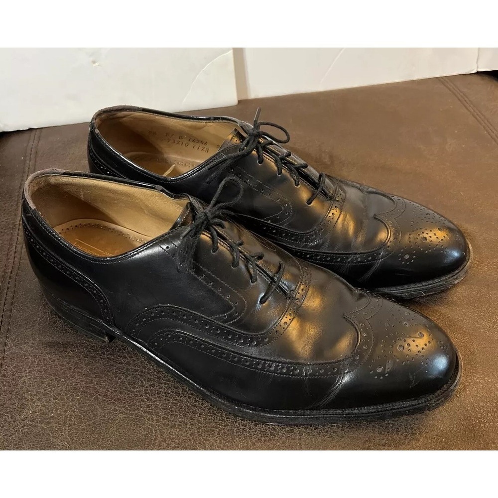Johnston & Murphy Limited Wingtip Oxford Lace Up Shoes Men's SZ 9 1/2 Black - Picture 2 of 10